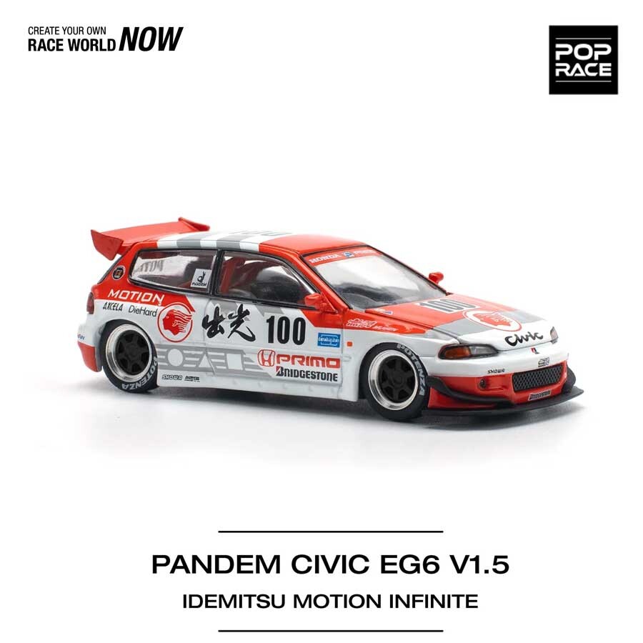 POP RACE Honda Pandem Civic EG6 V1.5 Idemitsu Motion Infinite 1/64 (PR64-212) 0