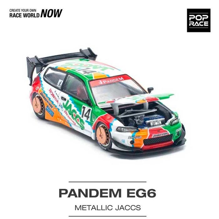 POP RACE Honda Pandem Civic EG6 V1.5 Metallic Jaccs 1/64 (PR64-128)