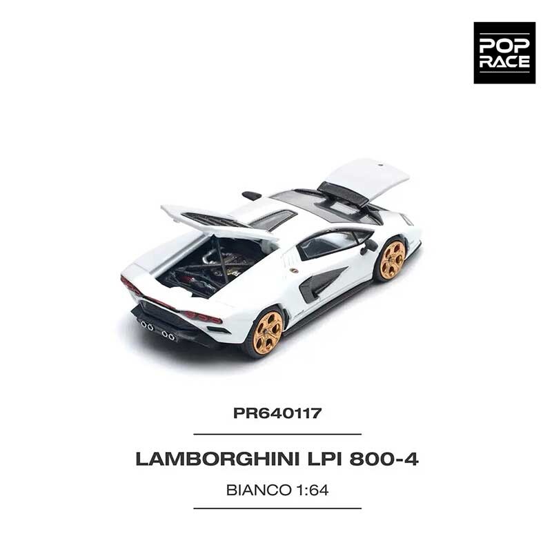 POP RACE Lamborghini Countach LPI 800-4 White 1/64 (PR64-117) 3