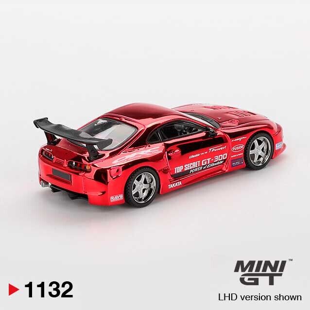 MINI GT Toyota Supra A80 GT-300 Top Secret Red Chrome 1/64 (1185)