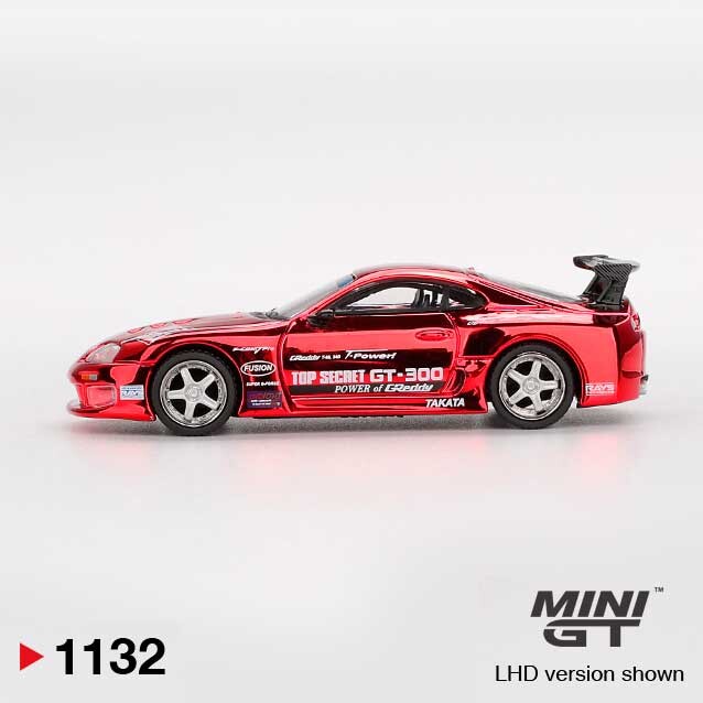 MINI GT Toyota Supra A80 GT-300 Top Secret Red Chrome 1/64 (1185) 2