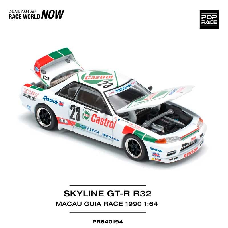 POP RACE Nissan Skyline GT-R BNR32 Macau Guia Race 1990 Winner 1/64 (PR64-194) 1
