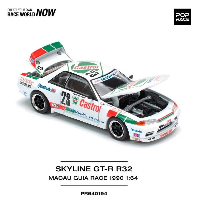 POP RACE Nissan Skyline GT-R BNR32 Macau Guia Race 1990 Winner 1/64 (PR64-194)