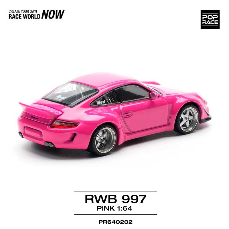 POP RACE Porsche 997 RWB Pink 1/64 (PR64-202) 1