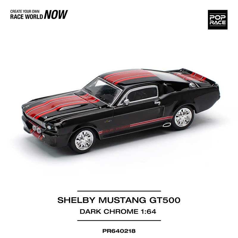 POP RACE Shelby Mustang GT500 Dark Chrome 1/64 (PR64-218) 1