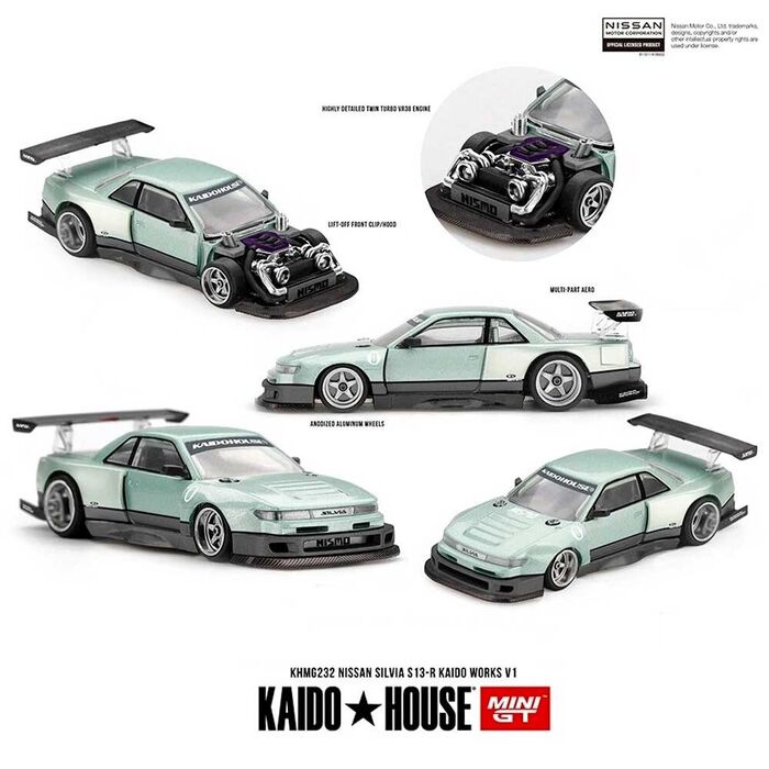 Kaido House MINI GT Nissan Silvia S13-R Kaido Works V1 1/64 (232)
