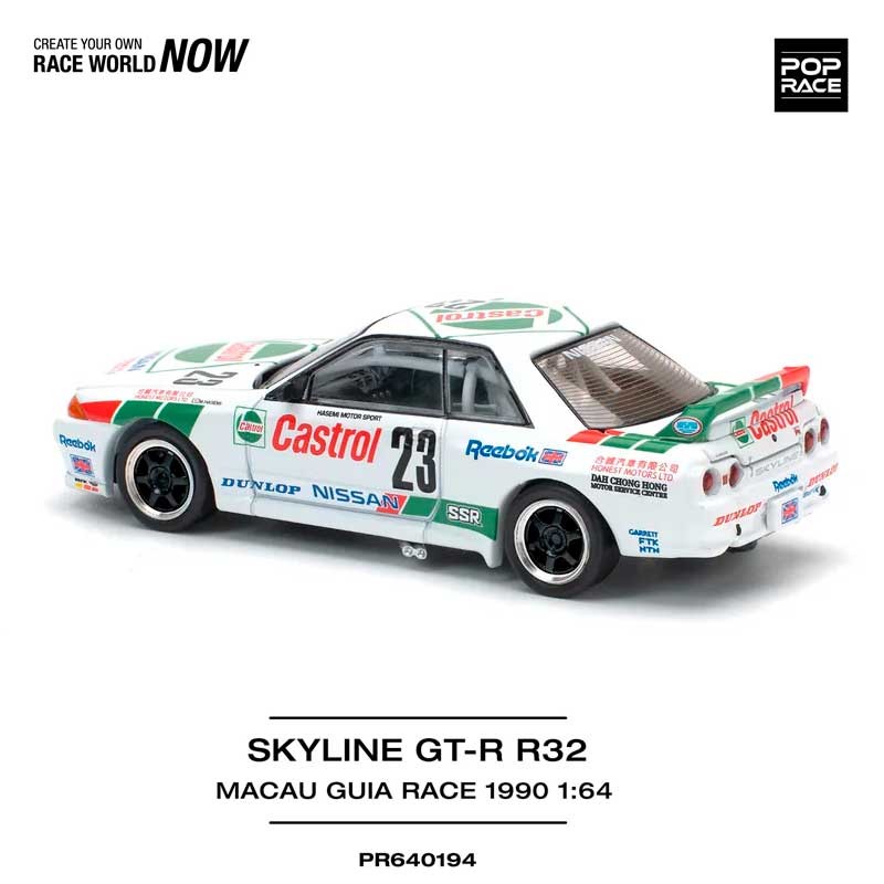 POP RACE Nissan Skyline GT-R BNR32 Macau Guia Race 1990 Winner 1/64 (PR64-194) 2