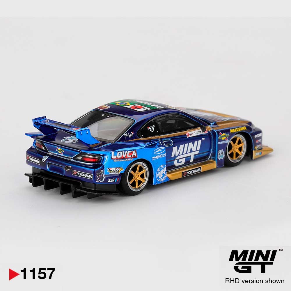 MINI GT Nissan Silvia S15 LB-Super Silhouette #555 Team MINI GT Liberty Walk 2025 Formula Drift RHD 1/64 (1157) 2