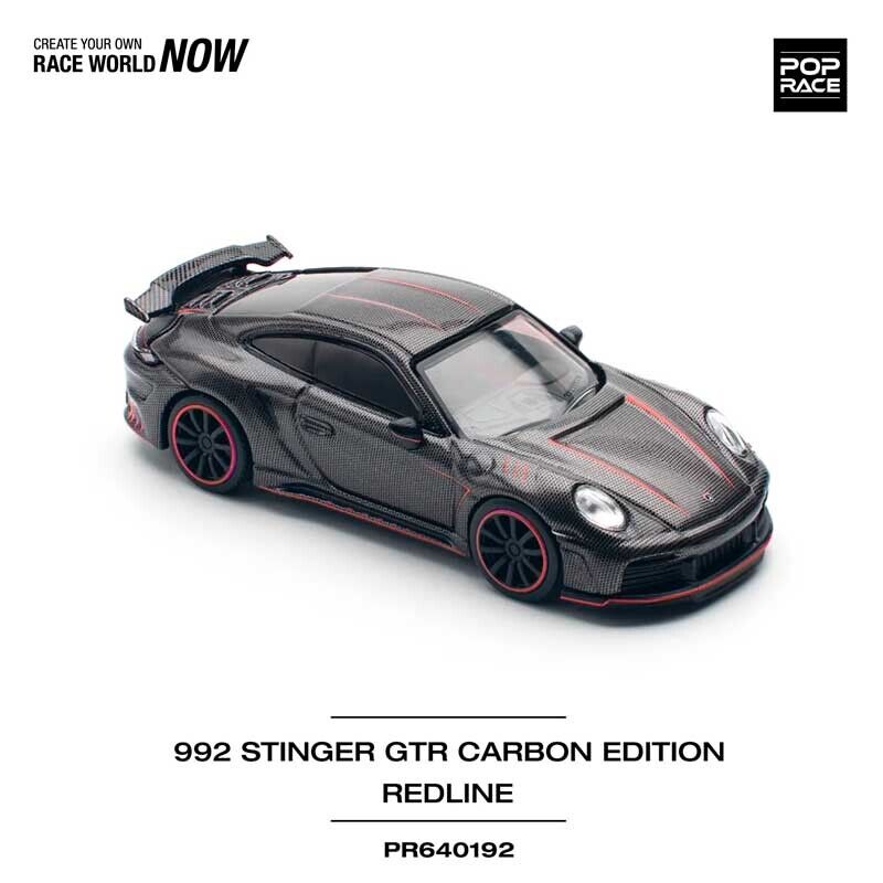 POP RACE Porsche 992 Stinger GTR Carbon Edition Red Line 1/64 (PR64-192)