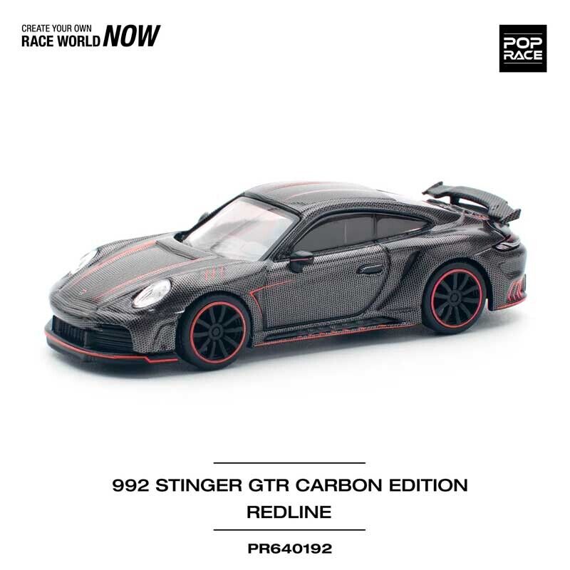 POP RACE Porsche 992 Stinger GTR Carbon Edition Red Line 1/64 (PR64-192)