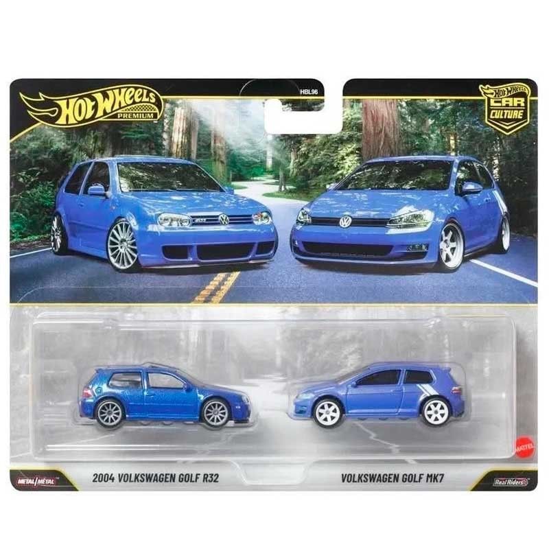 Hot Wheels Car Culture 2-Pack 2004 VW Golf R32 + Volkswagen Golf MK7 1/64 (HBL96)
