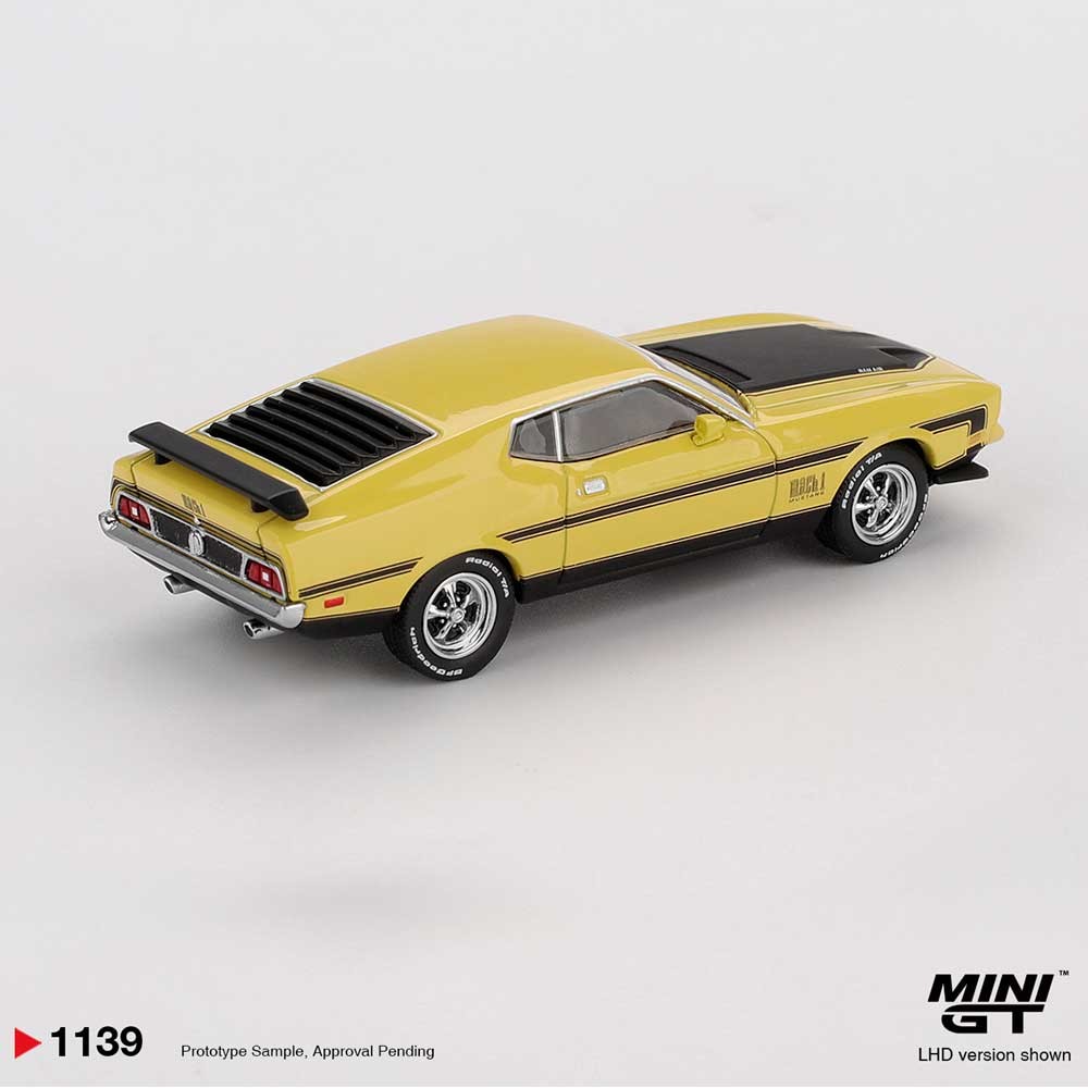 MINI GT Ford Mustang Mach1 Grabber Yellow LHD 1/64 (1139) 2