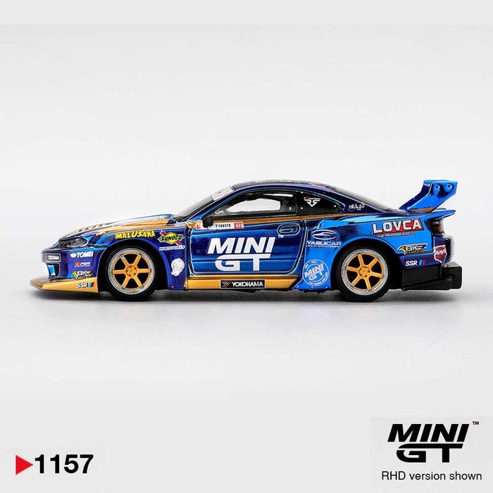 MINI GT Nissan Silvia S15 LB-Super Silhouette #555 Team MINI GT Liberty Walk 2025 Formula Drift RHD 1/64 (1157)