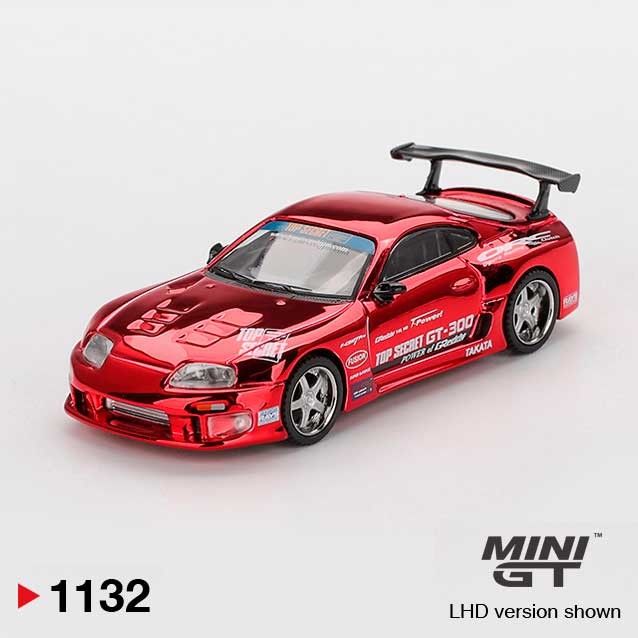 MINI GT Toyota Supra A80 GT-300 Top Secret Red Chrome 1/64 (1185)