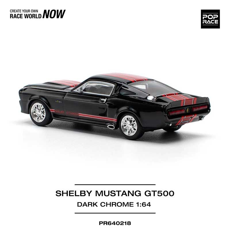 POP RACE Shelby Mustang GT500 Dark Chrome 1/64 (PR64-218) 2