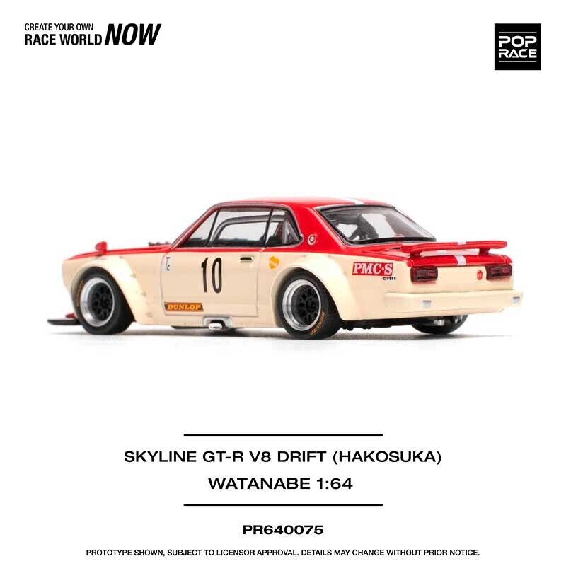 POP RACE Skyline GT-R V8 Drift Hakosuka Watanabe 1/64 (PR64-075)