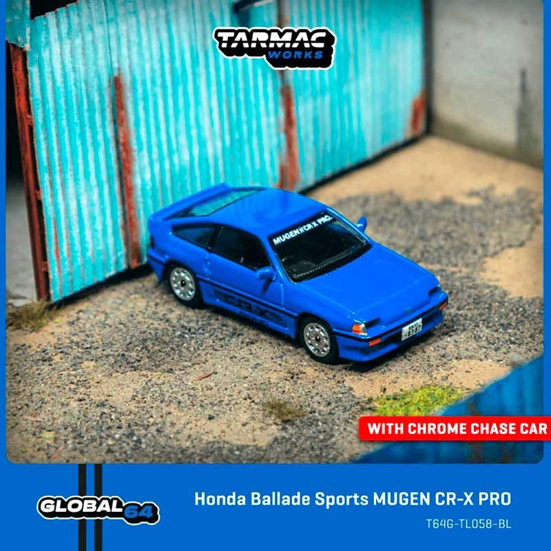 TARMAC WORKS Honda Ballade Sports MUGEN CR-X PRO Blue 1/64 0