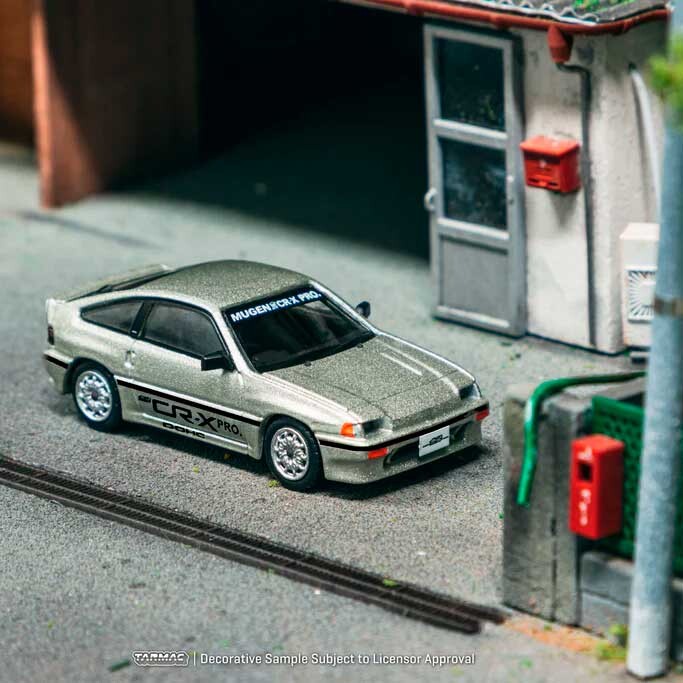 TARMAC WORKS Honda Ballade Sports MUGEN CR-X PRO Silver with Tarmac Cards 1/64 3