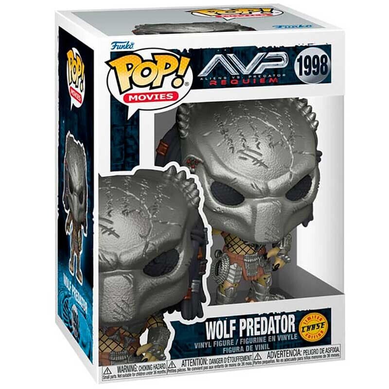 Funko Pop Alien vs Predator Requiem Wolf Predator #1998 CHASE (caixa com dano)
