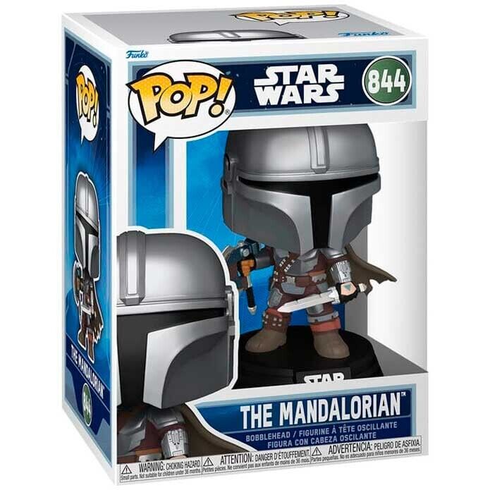 Funko Pop Star Wars The Mandalorian and Grogu The Mandalorian (Dual Wield) #844