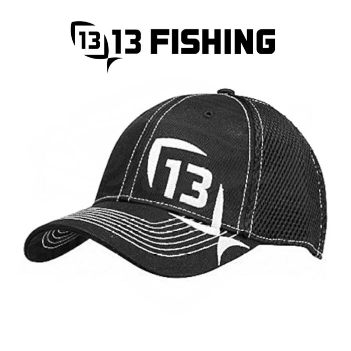 13 Fishing Black Mesh Hat