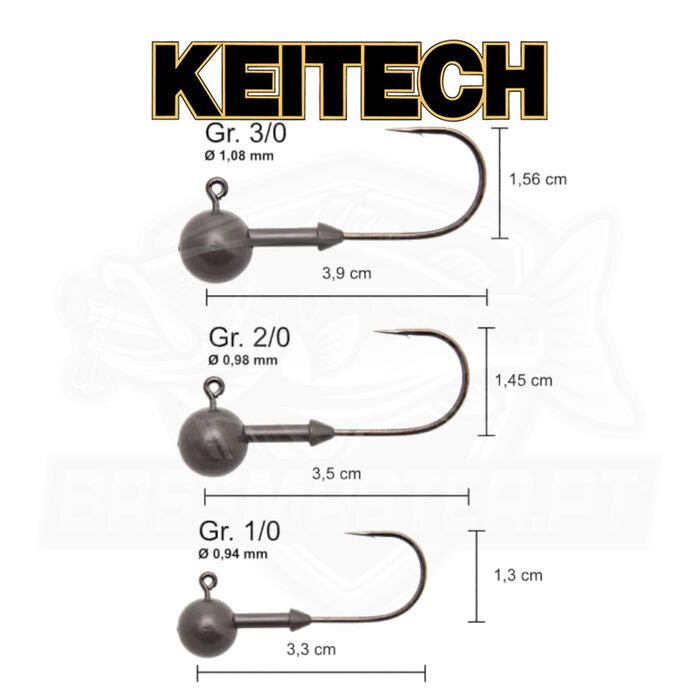 Keitech Tungsten Super Round Jig Head 3/0