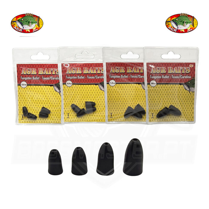 AGR Baits Tungsten Bullet Texas & Carolina Matt Black