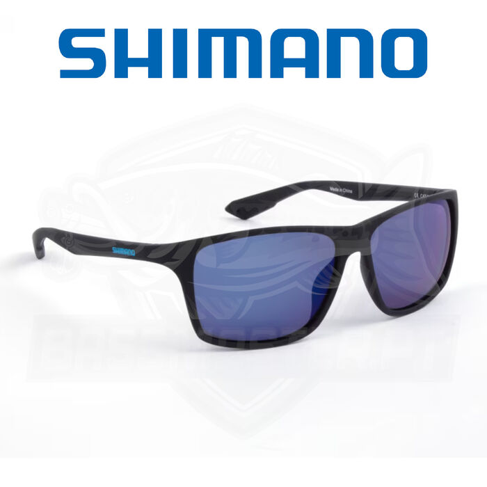 Shimano EyeWear Technium Matte Black & Blue Mirror
