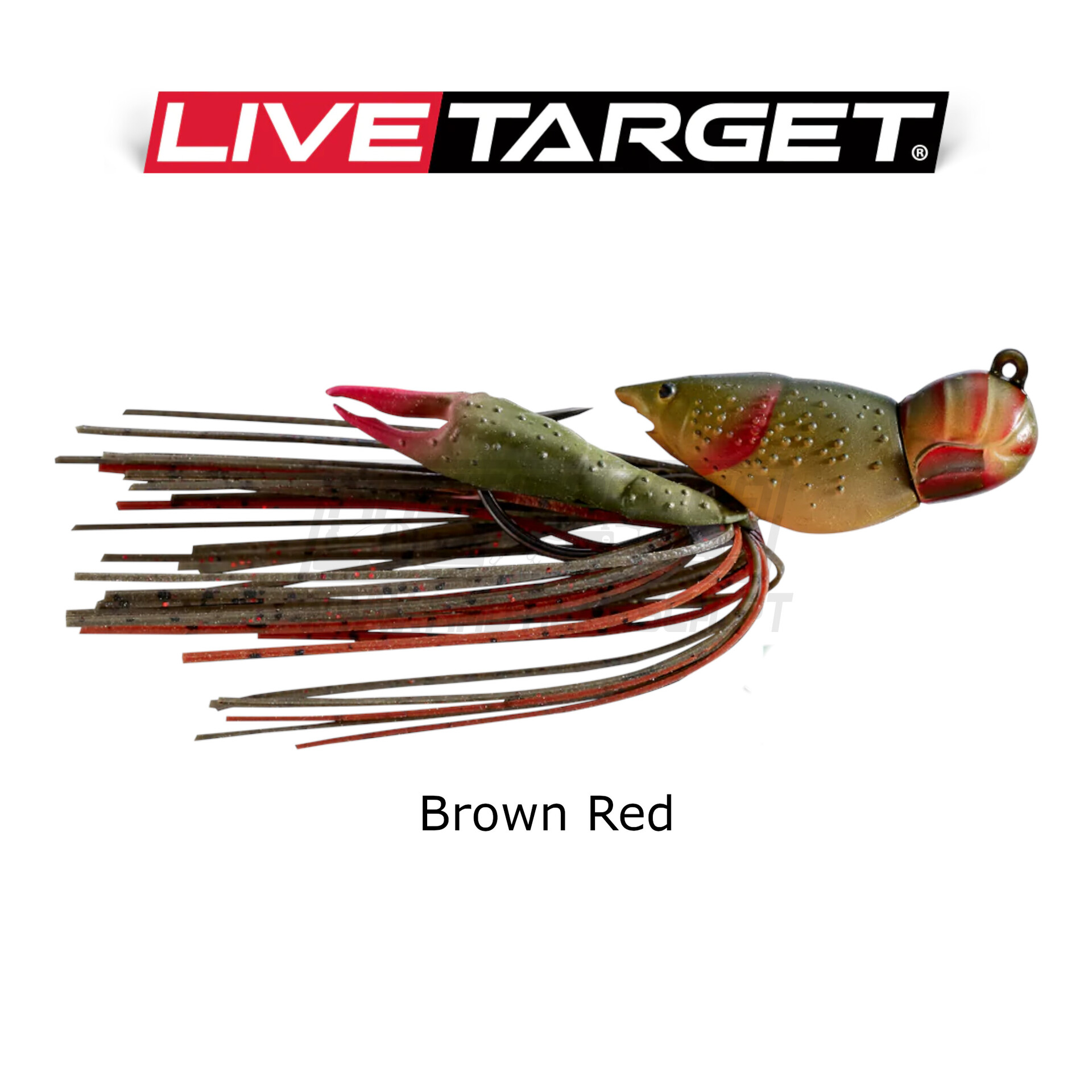 LiveTarget Lures Hollow Body Craw Jig, Red