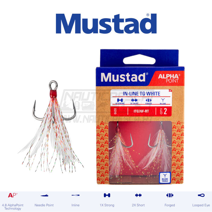 Mustad In-Line Triple Grip® Feathered Hook