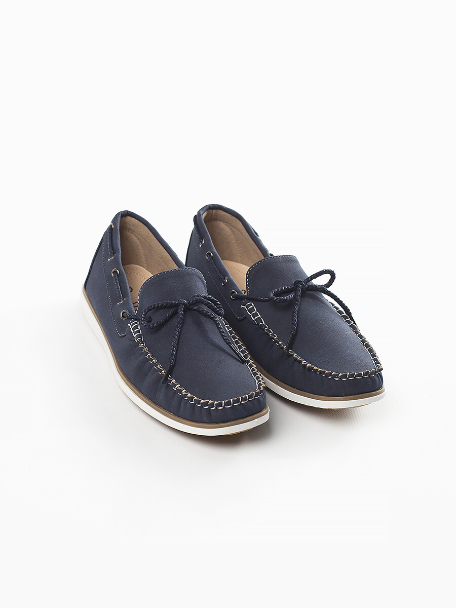 Zapatos náuticos azul marino en ante