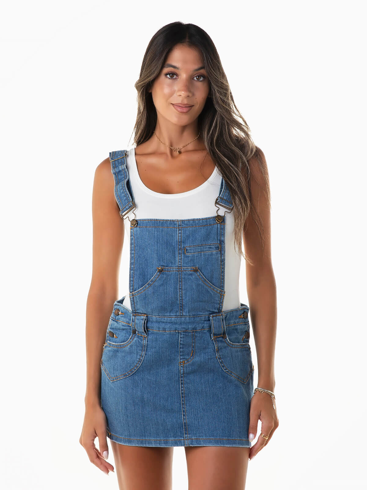 Falda vaquera tipo peto