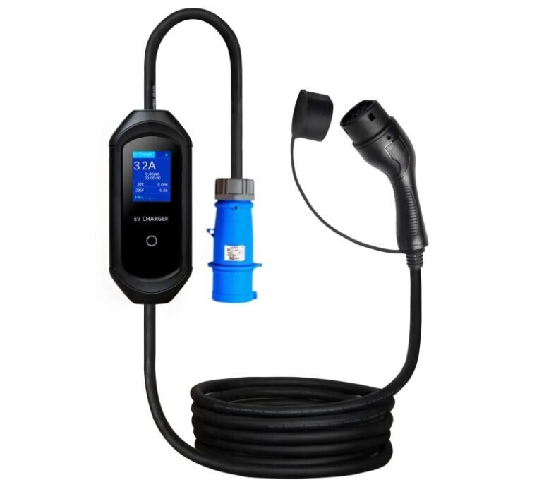 Carregador Portátil para EV c/display - Monofásico 8-32A