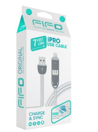 Cabo USB de 2,3m para Micro USB + iPhone