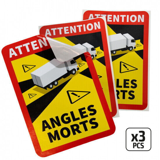 Kit 3 Adesivos de Sinalização de Ângulos Mortos   