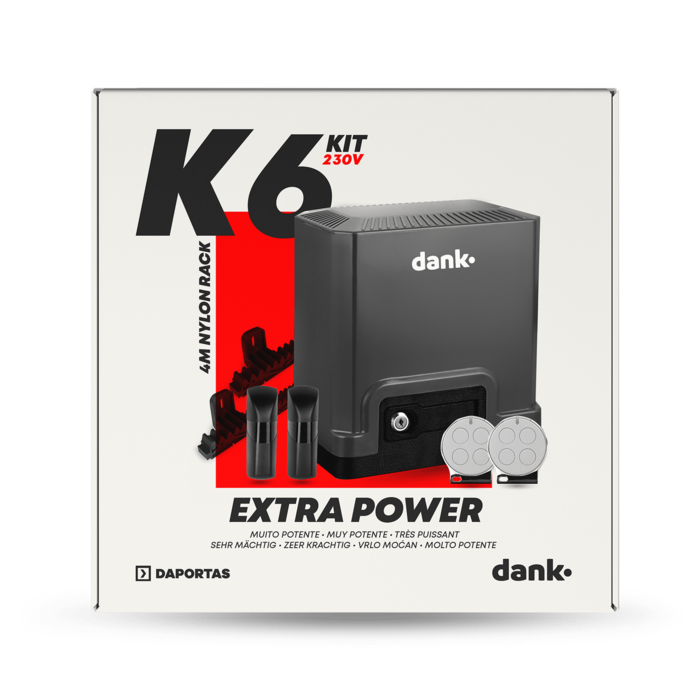 Super Kit Dank K6 | Sliding Gate Opener +  6m  Nylon Rack