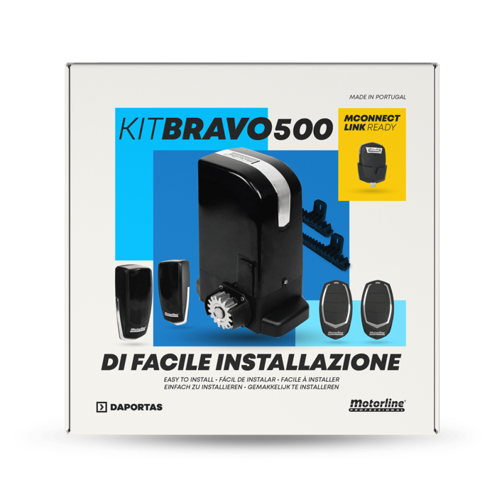 Kit Motorline Bravo 500 + Cremallera Nylon 4m | Motor para Puertas Correderas 500Kg