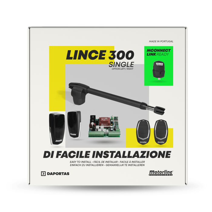 Kit Moteur Motorline Lince 300 Single - 230Vac | Automatisme pour Portail Battant
