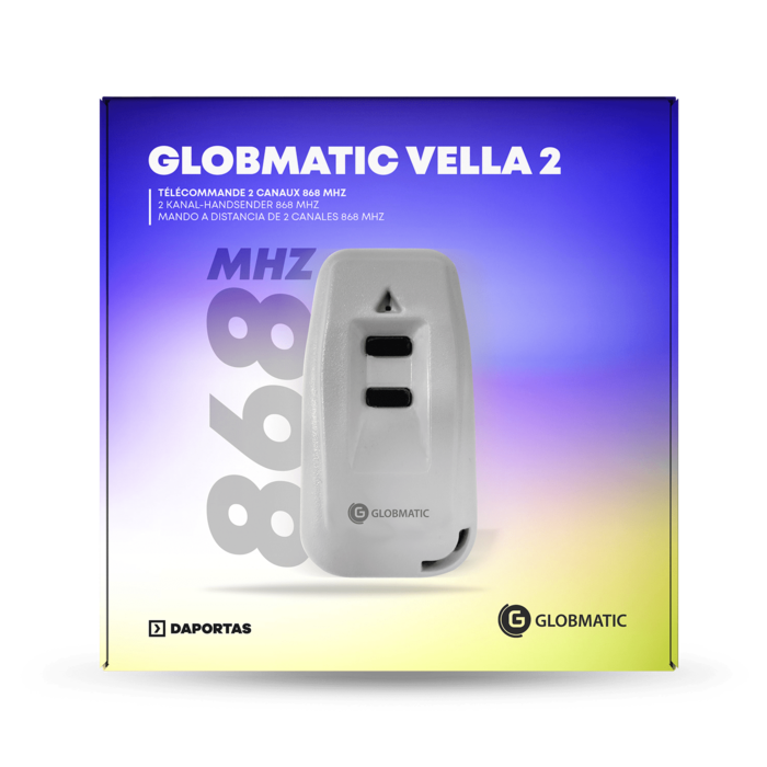 Telecomando Globmatic Vella 2 | Trasmettitore 2 Canali 868MHz