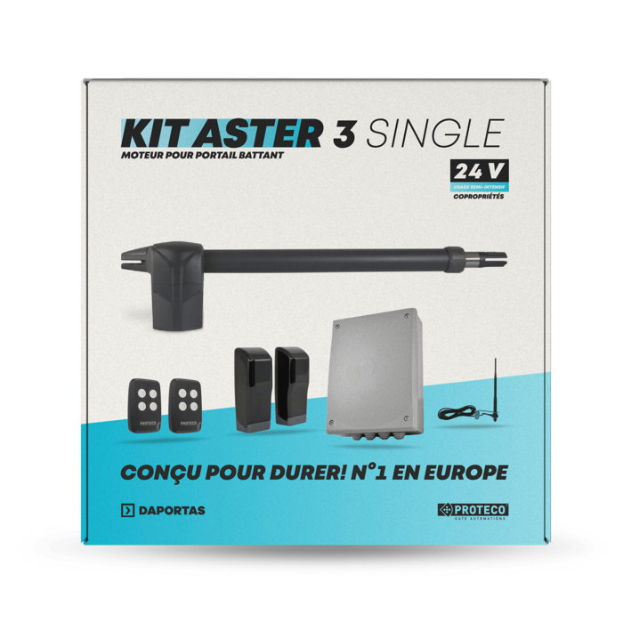 Kit Proteco Aster 3 Single 24V |  Automazione per Cancelli a Battente