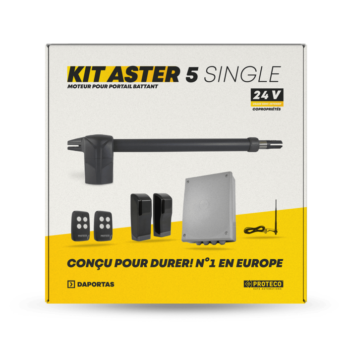 Kit Proteco Aster 5 Single 24V |  Automazione per Cancelli a Battente