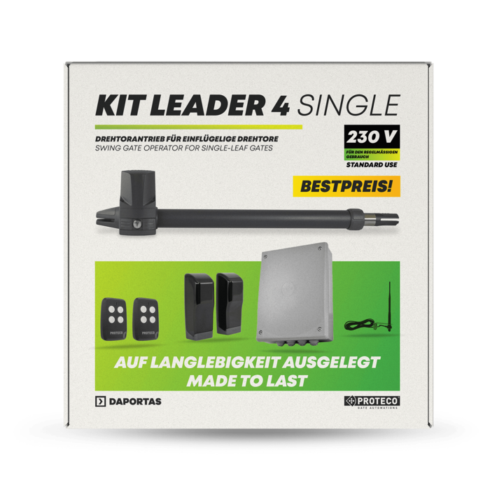 Kit Proteco Leader 4 TI Single 230V | Automatismo para Portões de Batente