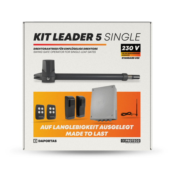 Kit Proteco Leader 5 TI Single 230V | Automazione per Cancelli a Battente 