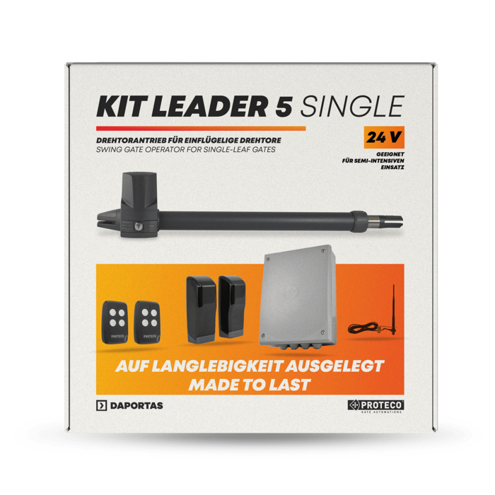 Kit Proteco Leader 5 TI Single 24V | Automazione per Cancelli a Battente 