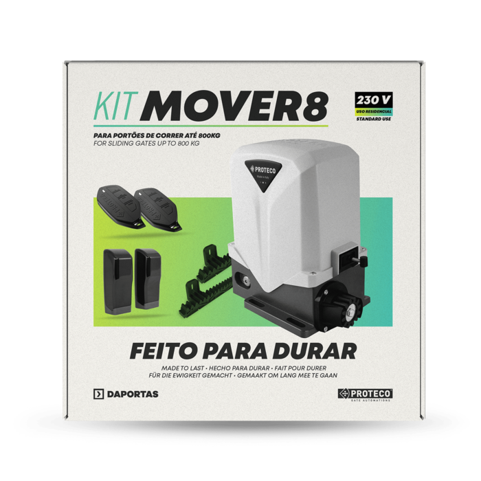 Kit Proteco Mover 8 | Sliding Gate Opener for Gates up to 800Kg