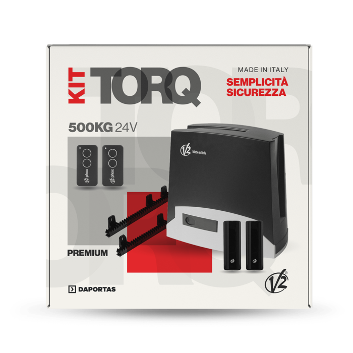 Kit V2 TORQ + 4m Cremalheira | Automatismo Para Portões de Correr 500Kg