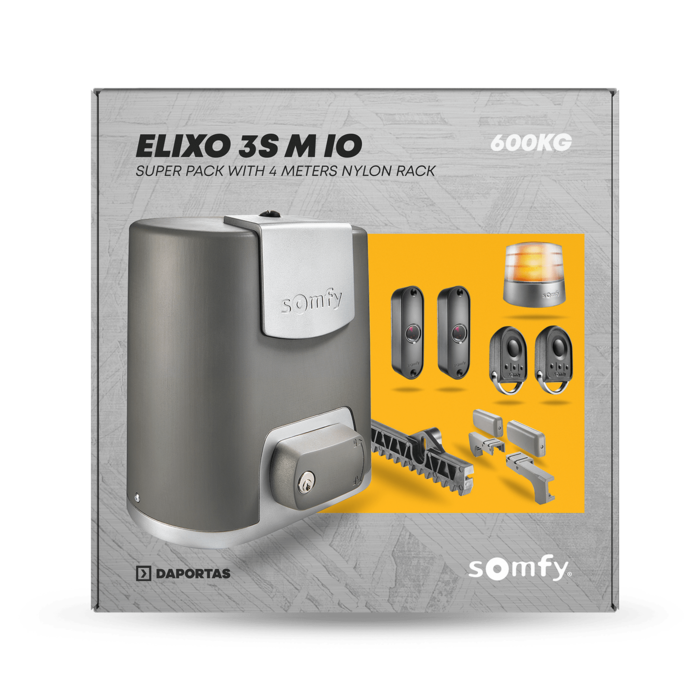 Somfy ELIXO 3S M IO + 4 m di cremagliera | Motore per Cancello Scorrevole
