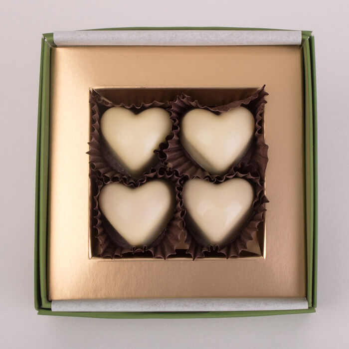 White Hazelnut Heart 4 pcs