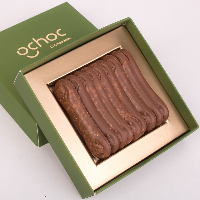 Milk Chocolate Cat Tongues with Crunchy Caramel - 60g