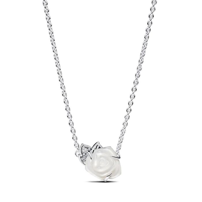 Colar PANDORA Rosa Branca em Flor 393206C01-45